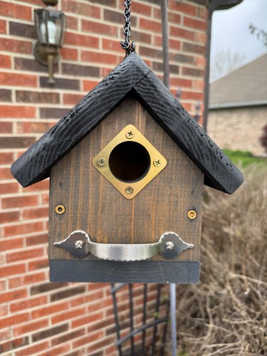 “Simply” Bird House (Pitch Black) All Natural Cedar.