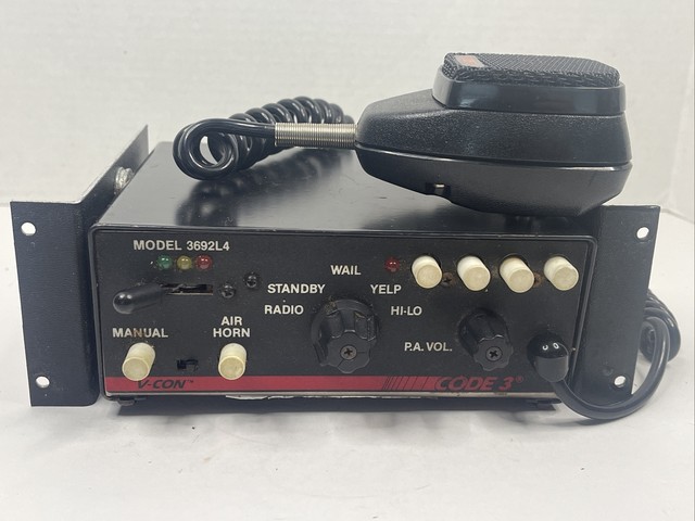 Code 3 V-con Emergency Siren and Light Controller W PA Microphone ...