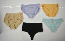 Lot Of 5 Womens Underwear Mixed Brands Mixed Cuts Solid Multicolored L/XL