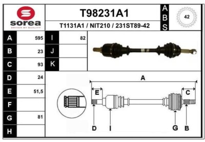 Zwei Antriebswellen für NISSAN Micra II/ K11/ 1.0i 1.3i 1.4i 16V/ links + rechts