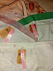 VICTORIA SECRET PINK sz L Cotton 5-pack Panty Lot Hipster Bikini Logo Super Bowl