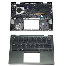 New 0VJ2PX For Dell Inspiron 14 5410 7415 2-in-1 Green Palmrest Backlit Keyboard