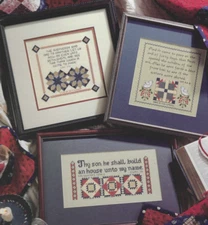 PATCHWORK SAMPLERS--Praying Hands--12 Designs--Counted Cross Stitch Pattern