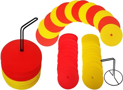 ND 24er Set Full Size Pro rutschfeste flache runde Gummi-Sportmarkerscheiben UK