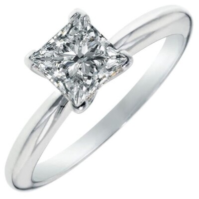 2.15ct Princess Cut Solitaire Engagement Wedding Ring Brilliant 