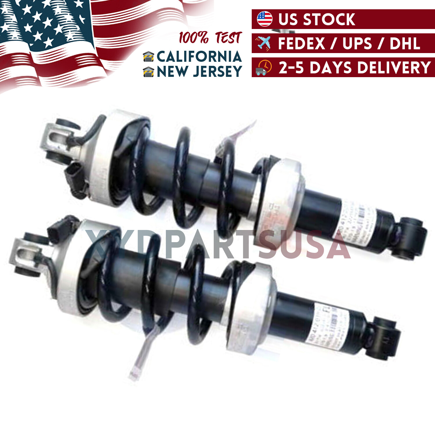 Pair Front Air Suspension Shock Struts Magnetic Ride 2007-15 For Audi R8 V8 V10
