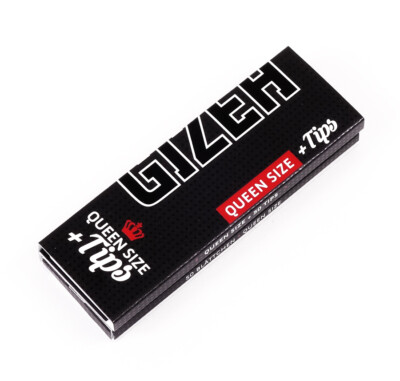 13 Booklets GIZEH Black Queen Size Papers + Tips, 50 1 1/4 Sheets and Tips