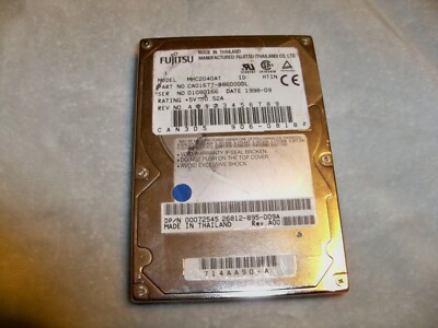 VINTAGE Fujitsu 4GB 2.5'' IDE Laptop HARD DRIVE HHD MHC2040AT Tested