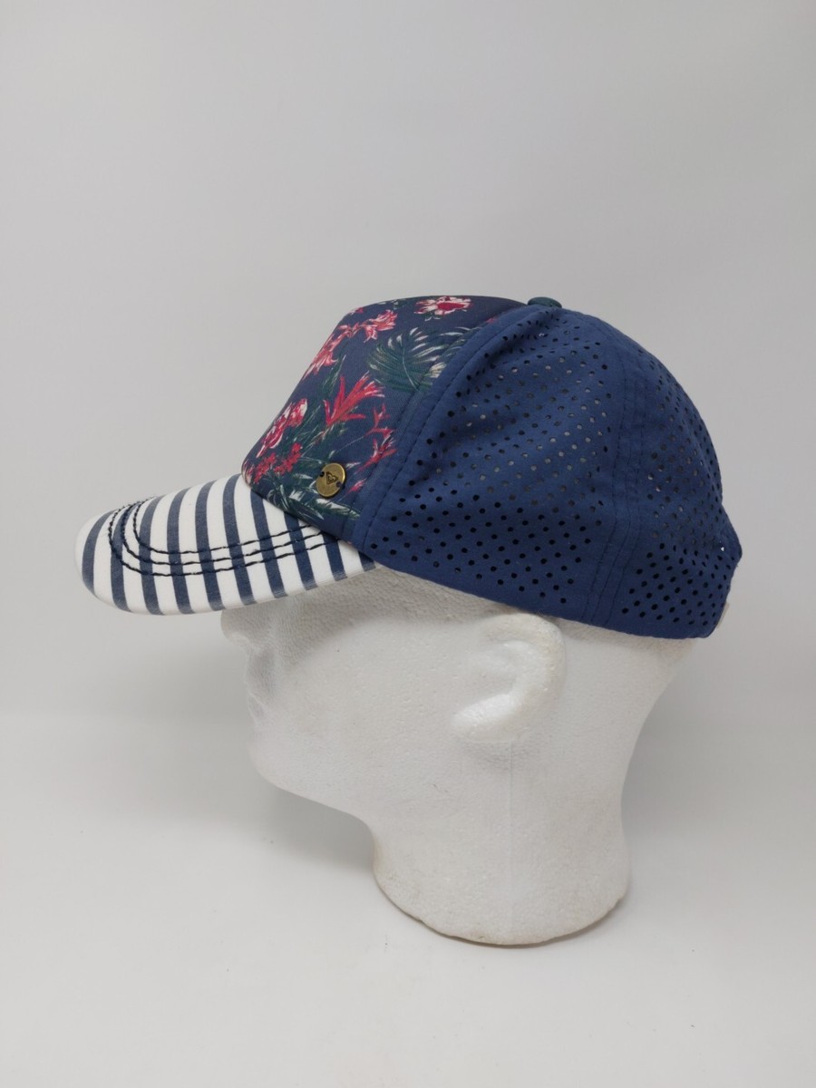 ROXY Floral Striped Bill Womens Strap Back Hat Foam Front  display picture 1