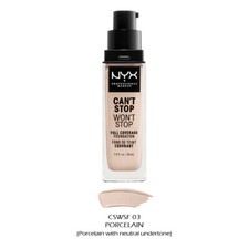 1 NYX Can'T Stop Won'T Full Coverage Foundation CM Wählen Sie Ihre 1 Farbe Joy's