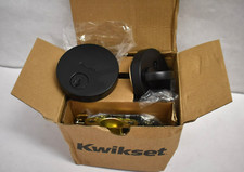 Kwikset Uptown Keyed ONe Side Deadbolt w Smartkey Matte Black Finish 92580-055