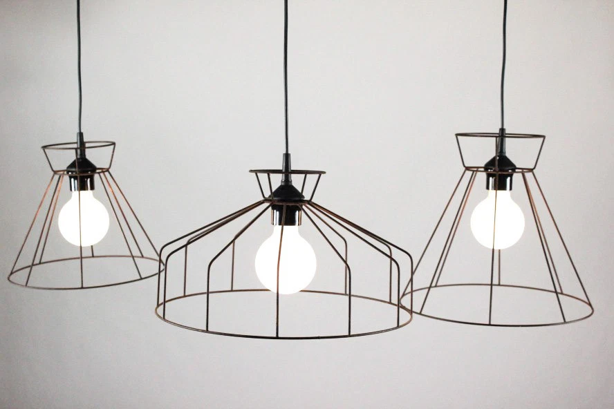 Käfig Draht Gitter Lampen 3er Set Skelett Leuchten Ghost Lamp Shabby vintage - Bild 2 von 4