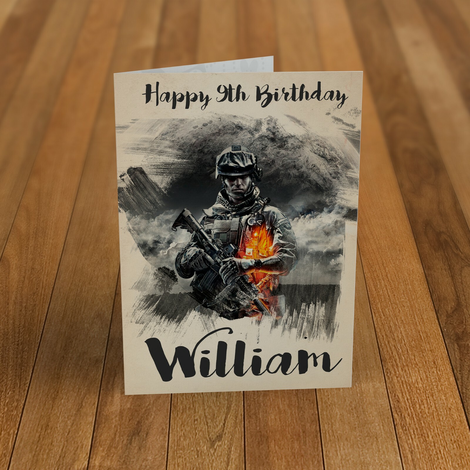 BATTLEFIELD Personalised Birthday Card for Dad Son Nephew Friend Boys ...