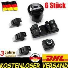 Für VW Golf 5 6 Passat 3C 6 Lichtschalter Spiegel Set Fensterheberschalter Chrom