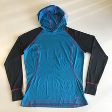FILA Women s LS Lightweight Hoodie Logo Stretch Stitch Fitted Sz XL