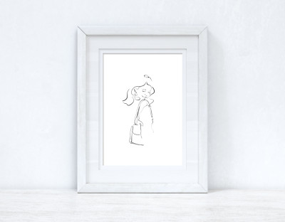 Line Work Woman Happy Simple Home Schlafzimmer Ankleidezimmer Wanddeko Druck