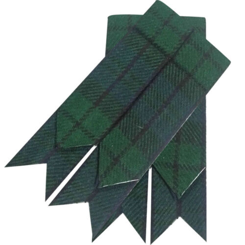 New Scottish Kilt Hose Socks Flashes Various Tartans Acrylic Wool Garter pointed - Picture 5 of 33