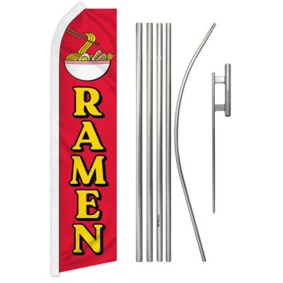 Ramen Advertising Swooper Feather Flutter Flag & Pole Kit Restaurant Food