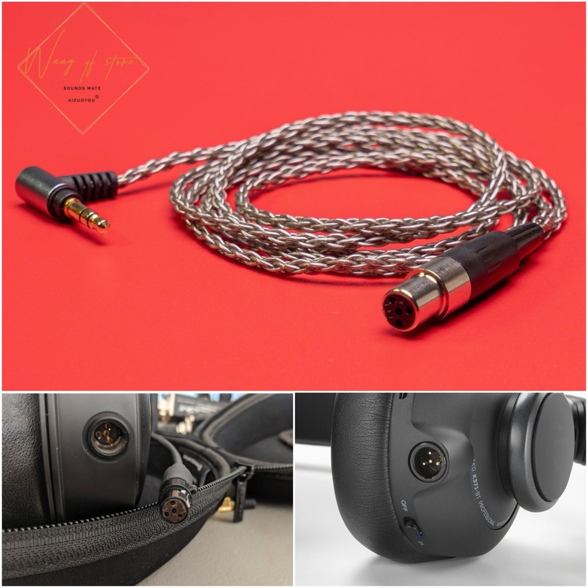 Pin XLR Occ Hifi Audio Cable For AKG K371BT Beyerdynamic DT177X