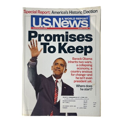 U.S. News & World Report November 17 2008 President Barack Obama Promise To Keep