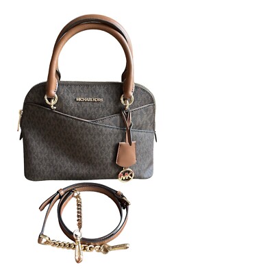 Michael Kors Jet Set Travel Dome Xcross Satchel Purse Bag Med. Brown, 35H1GTVC28