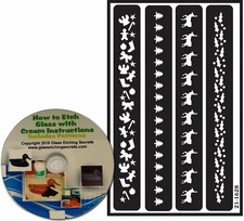 Christmas Border Stencils, Reusable with Trees, Reindeer, Holly Leaf, Free CD