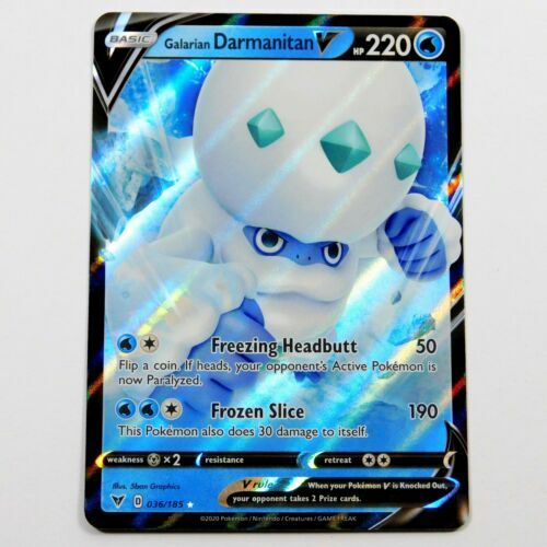 Pokemon Card Galarian Darmanitan V 036/185 Holo Foil Vivid Voltage NM
