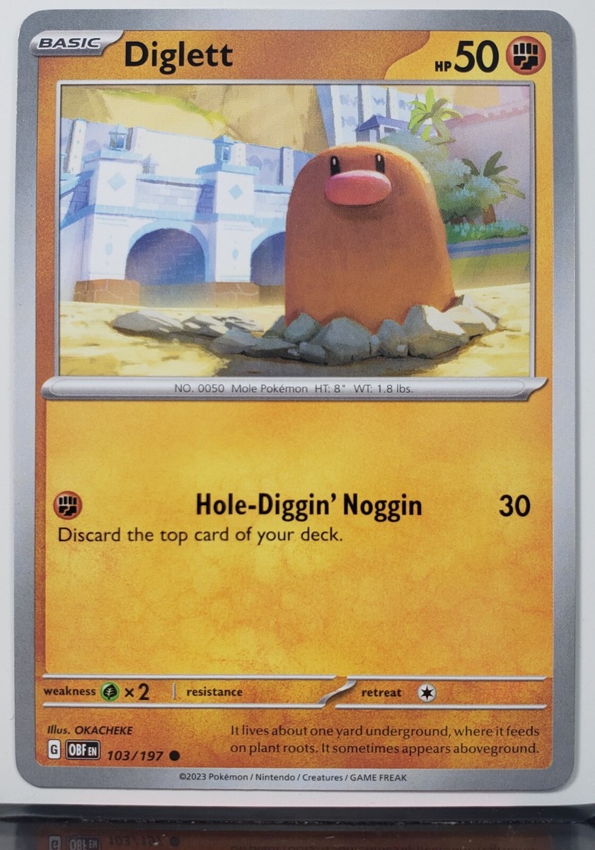 Diglett 103/197 NM / M Obsidian Flames Pokemon Card $2 Combined