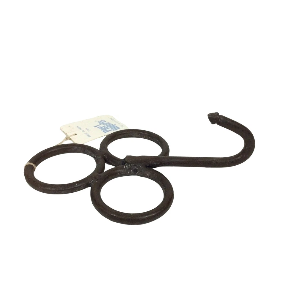 Крючок настенный кованое железо пирс 1 темно-коричневый клевер деревенский юго-западный фермерский дом - Изображение 2 из 3