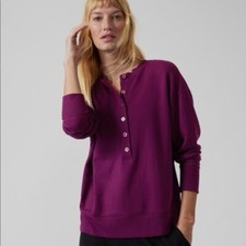 NWT Athleta Balance Henley Sweatshirt 3X Purple