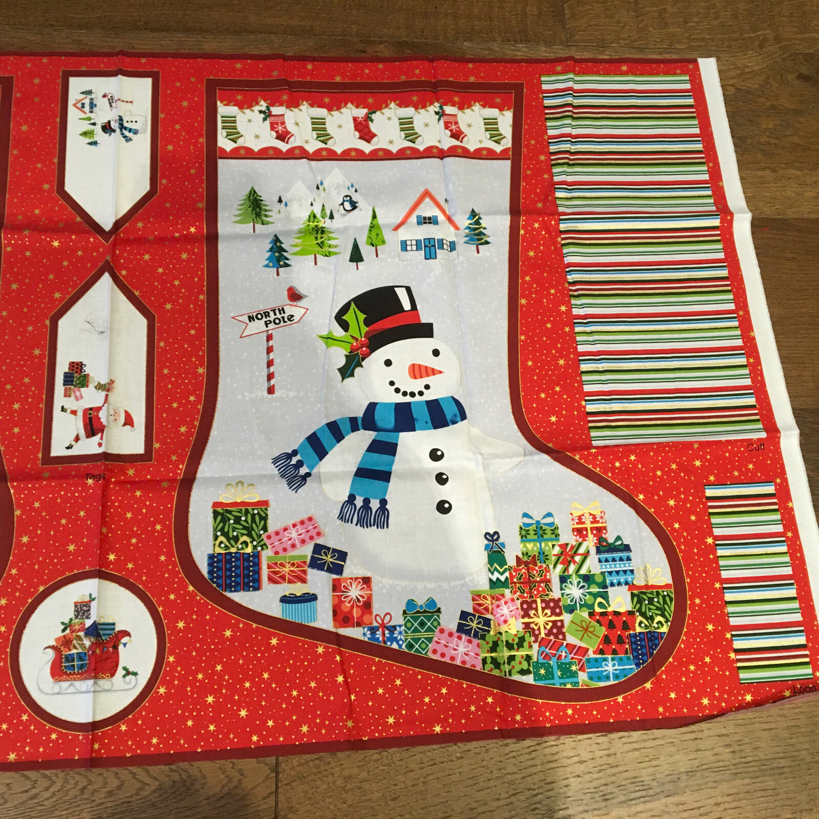 Christmas Stocking Panel. Makower. Sew Your Own Christmas Stocking. eBay