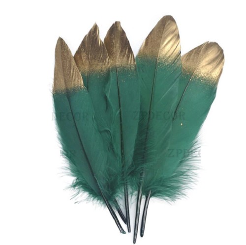 Large Gold Tip Beautiful Goose Feathers 15-20cm Fly Craft Hat Arts Decorations - Picture 24 of 25