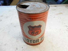 Rare 1950s era EMPTY PHILLIPS 66 MOTOR OIL Old 1 qt. Metal Can