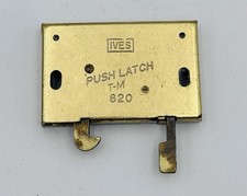 New IVES T-M 820 Brass Push Latch Vintage Cabinet Door Catch NOS