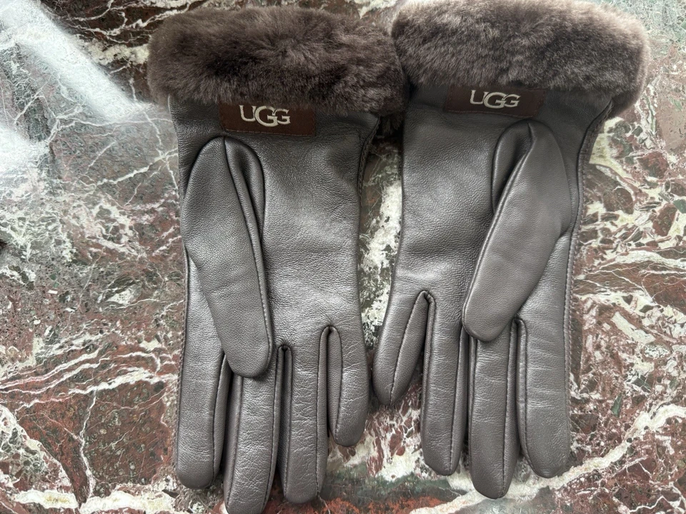 Guantes de cuero Ugg cuero marrón talla S-P / nuevos sin etiquetas Foto 3 de 4