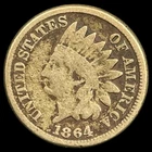 1864 Indian Head Cent - Antique United States of America 1c Penny Coin