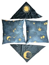 Vintage 90s Celestial Throw Pillow Sun Moon Stars Whimsigoth Set & Flags