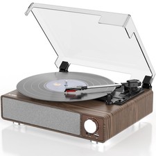 Vinyl Record Player with Speakers,3-Speed Turntable for Vinyl Records with Bl...