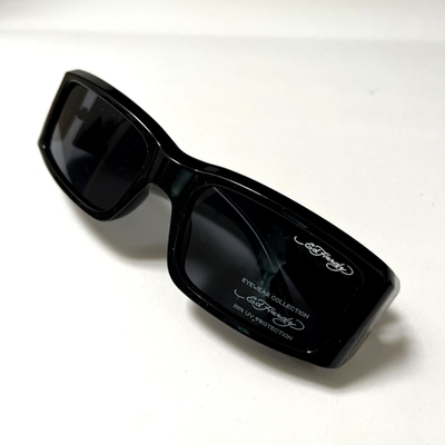 New ED HARDY Sunglasses Slim Rectangle Rhinestone Heart 