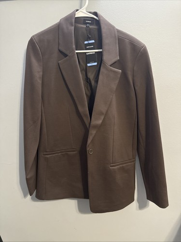 Express Women’s Porte Blazer Brown Size L NWT One Button Stretch $128
