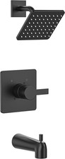 Delta 13/14 Series Shower Trim Kit Replacement, Matte Black, Handle  Head Set