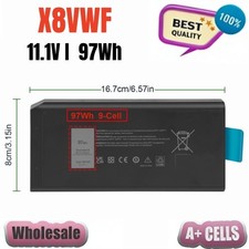 X8VWF Battery For Dell Latitude 14 Rugged 5404 5414 E5404 7404 7414 97Wh