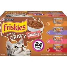 Purina Friskies Extra Gravy Chunky Chicken, Turkey, Salmon & Beef Wet Cat Food 