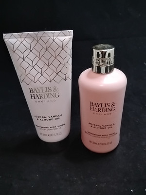 BAYLIS & HARDING Body Lotion & Wash JOJOBA VANILLA ALMOND OIL Used 