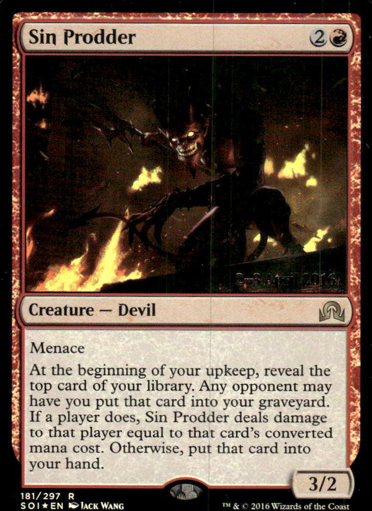 Sin Prodder - PRERELEASE FOIL - Shadows Over Innistrad SOI - 181 - MTG Magic