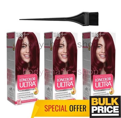 Loncolor Ultra 7.66 Red Intense Hair Color Cream High Impact Rich Vibrant...
