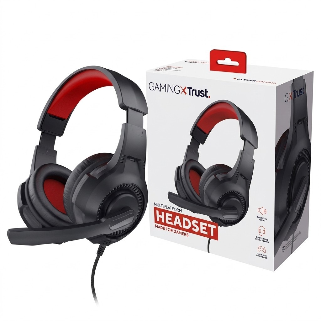 24785 cuffia e auricolare cuffie cablato a padiglione giocare nero, rosso - Immagine 3