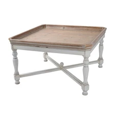 Alcott Square Coffee Table, French Country Tray Design, 33x33x19'