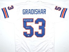 Randy Gradishar Autographed White Pro Style Jersey w/HOF - Beckett W Hologram