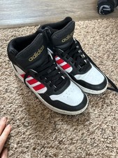 Adidas Hoops 3.0 Mid Youth Basketball Size US 5 Black White Red